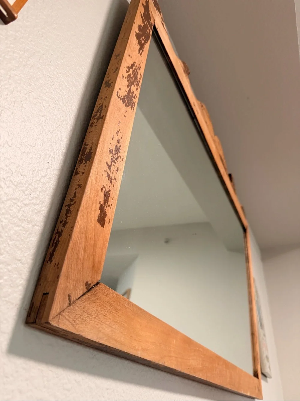 Antique Scalloped Wood Mirror